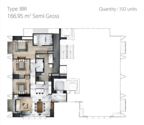 Tipe unit Apartemen Saumata Suites