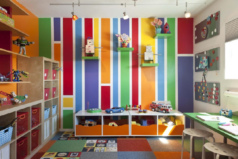 desain ruang bermain anak colorful