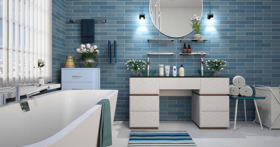 keramik kamar mandi warna biru