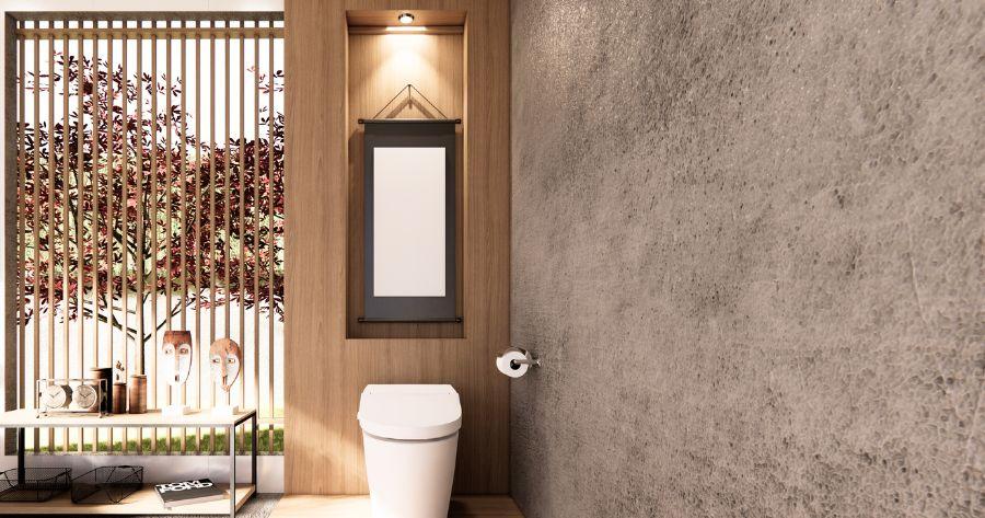 keramik kamar mandi coklat