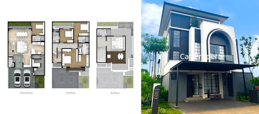 gambar denah rumah 3 lantai
