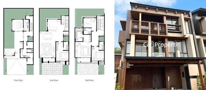 contoh denah rumah 3 lantai