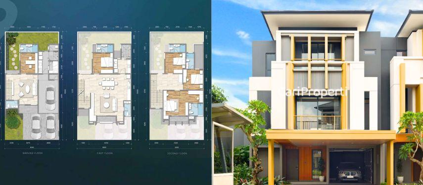 denah rumah 3 lantai mewah