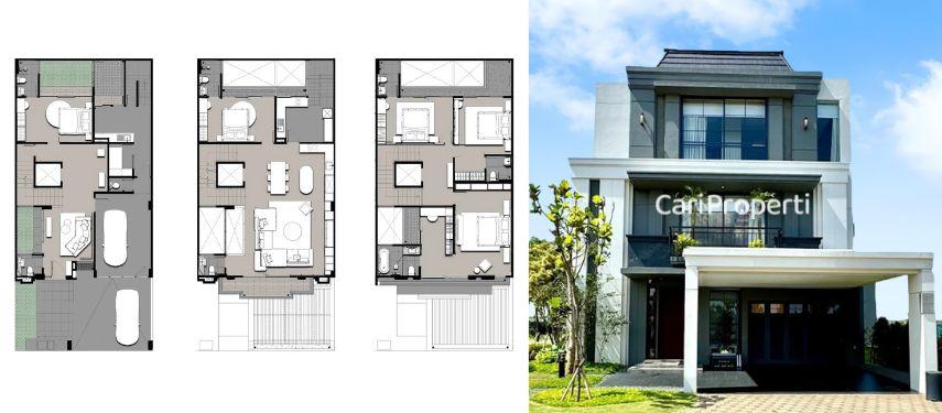 layout denah rumah 3 lantai