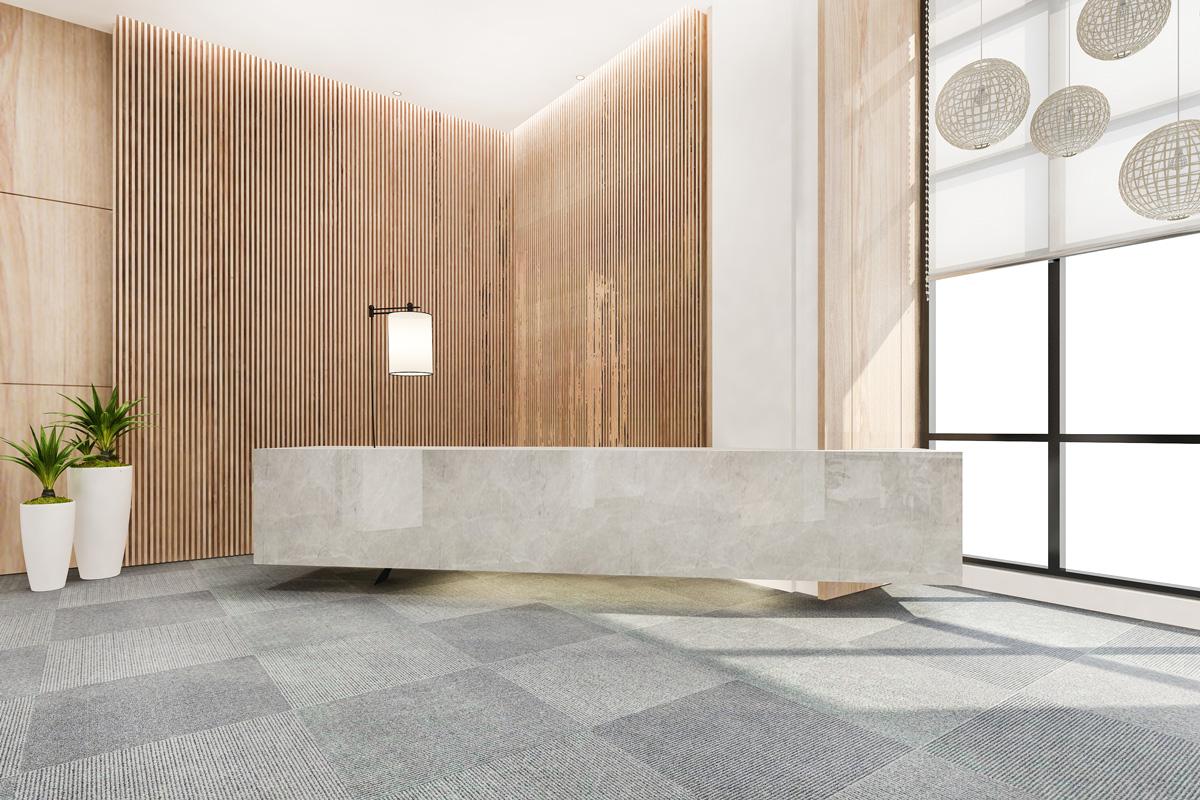desain interior lobi kantor ala modern japanese