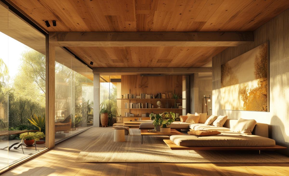 desain rumah rustic modern dengan dominasi kayu