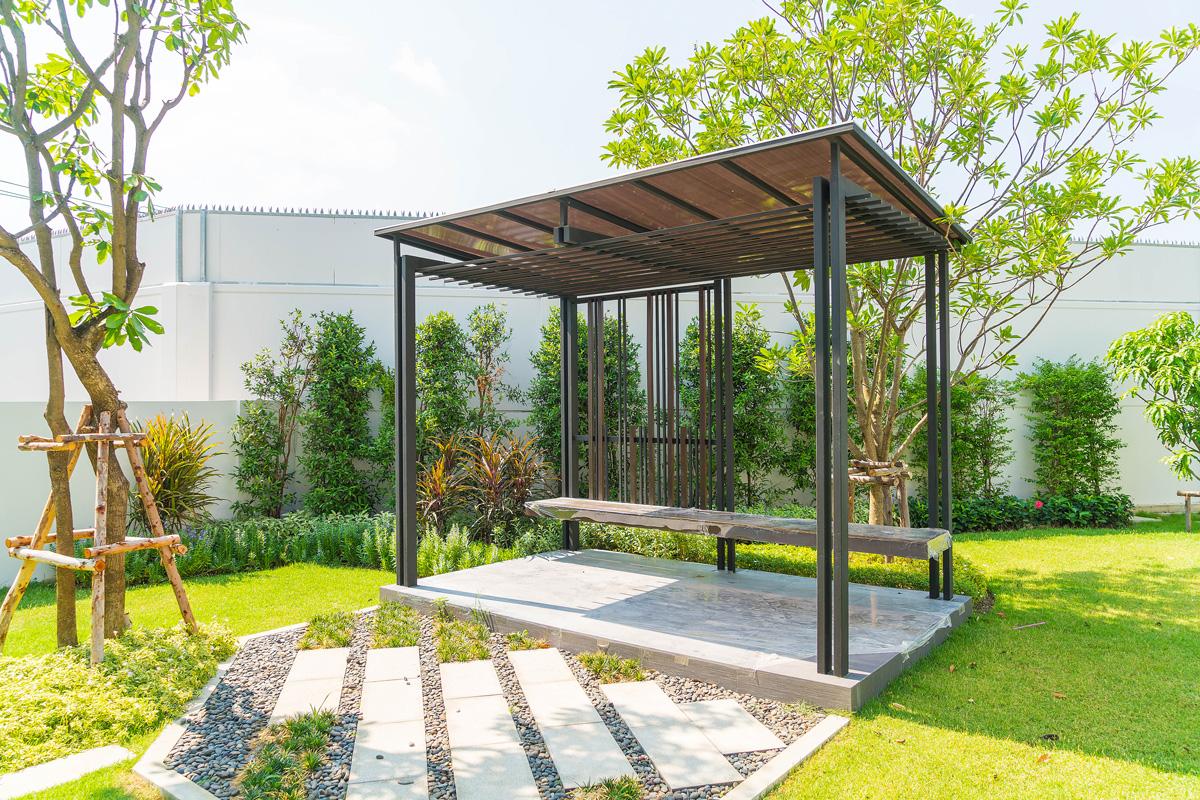 desain gazebo minimalis atap datar modern