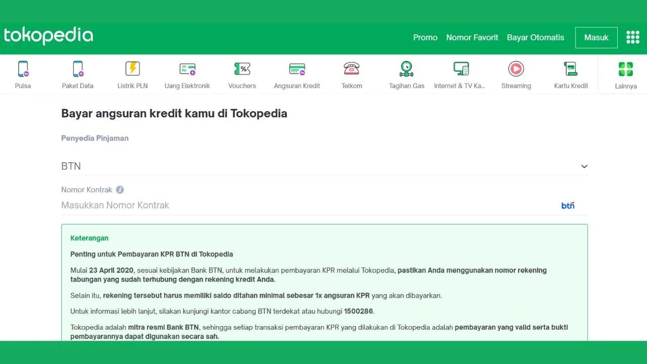 cara cek kpr btn online lewat tokopedia