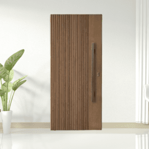 model pintu rumah 1 pintu: pintu kayu solid minimalis