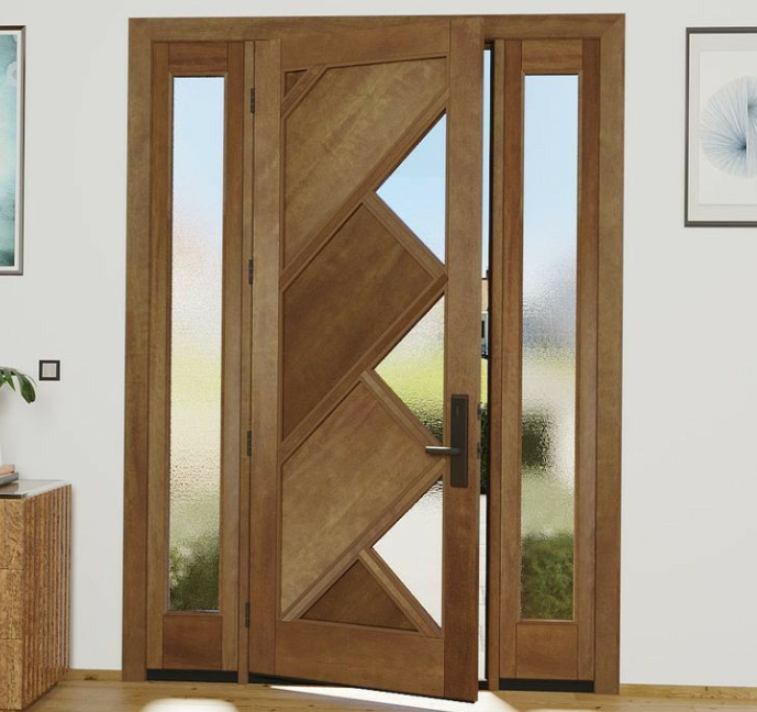 model pintu rumah 1 pintu kombinasi kaca frosted