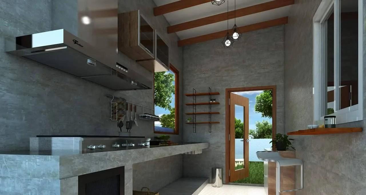 motif keramik dapur semen ekspos