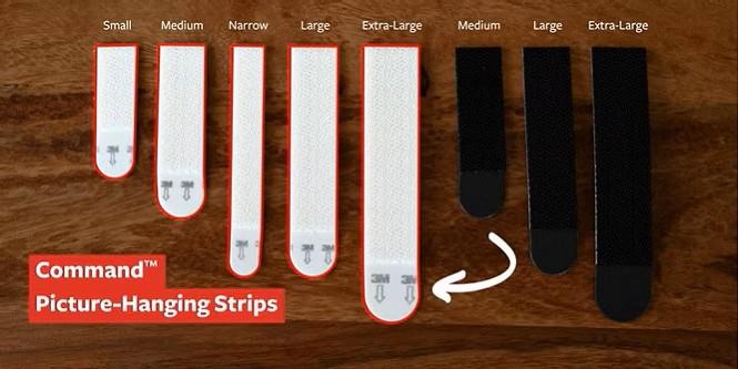 perekat untuk menempel poster di dinding: command strips