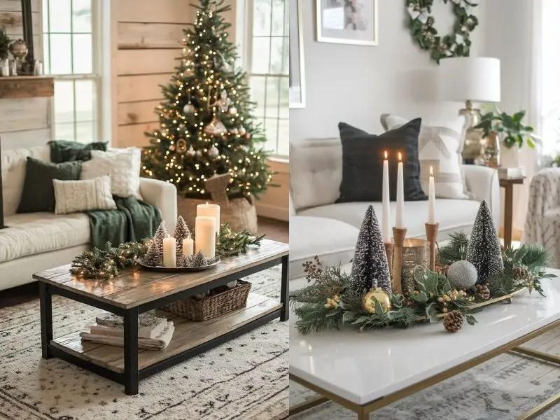 dekorasi natal di ruang tamu sentuhan alam