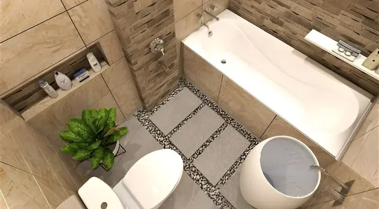 lantai kamar mandi anti licin: keramik batu alam