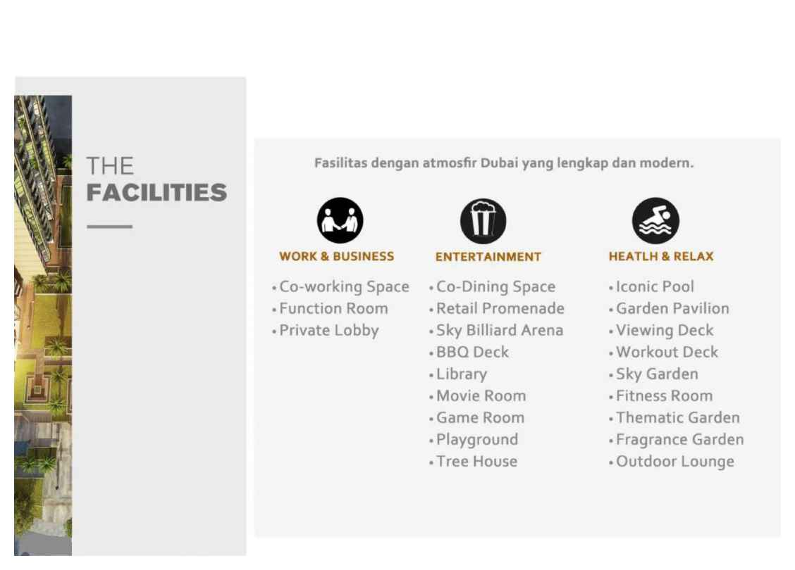 Fasilitas Apartemen The Burj Millenia