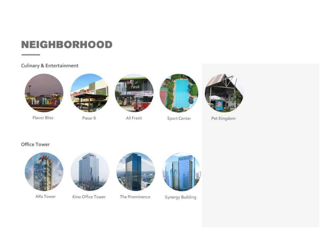 Fasilitas Apartemen The Burj Millenia