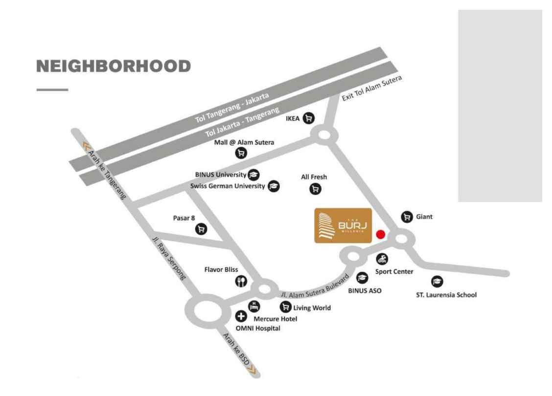 Lokasi Apartemen The Burj Millenia