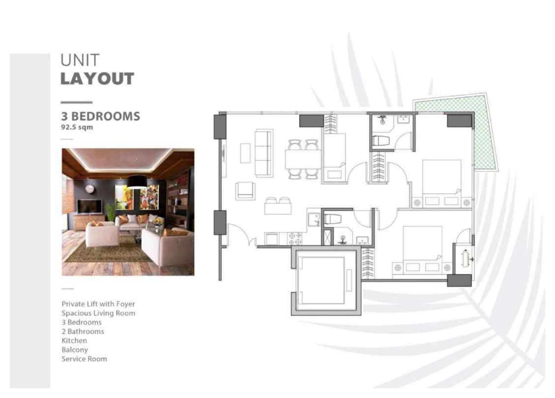 Tipe unit Apartemen The Burj Millenia