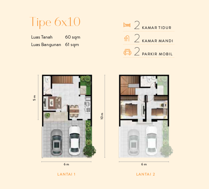 tipe 6x10 brighton house