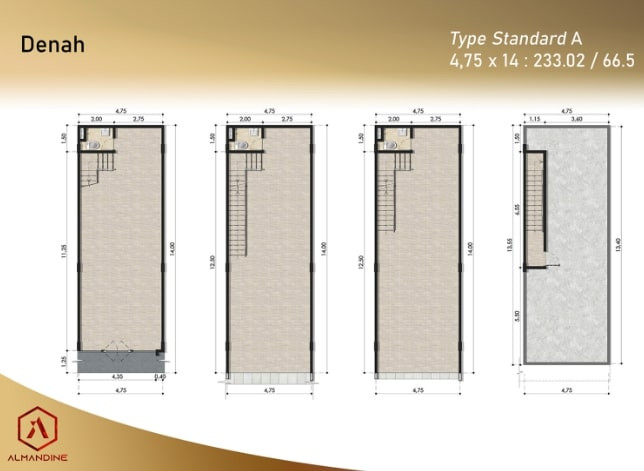 Tipe unit Ruko Almandine