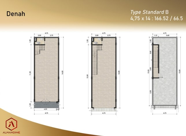 Tipe unit Ruko Almandine