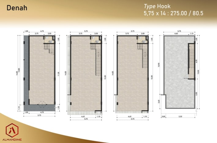 Tipe unit Ruko Almandine